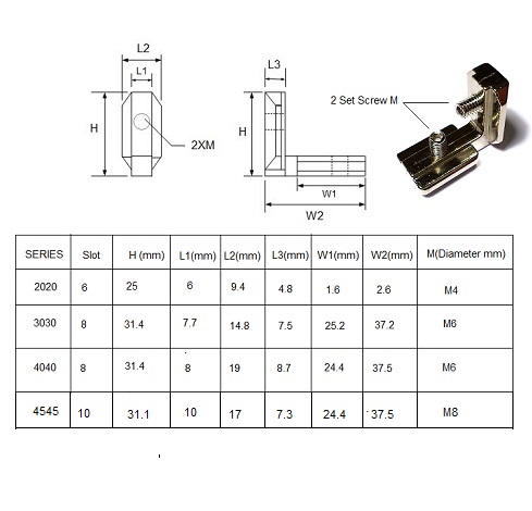 L-shape Inner Bracket drawings